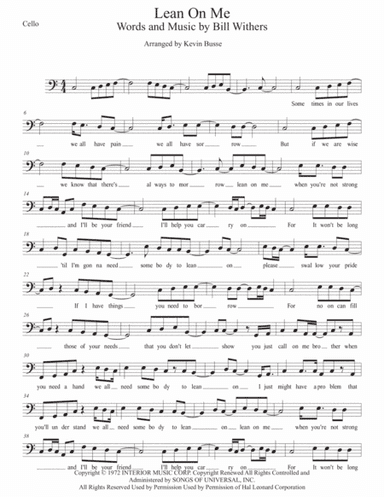 Lean On Me (arr. Kevin Busse)