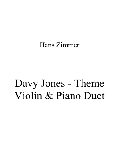 Davy Jones (arr. Ene Nixon)