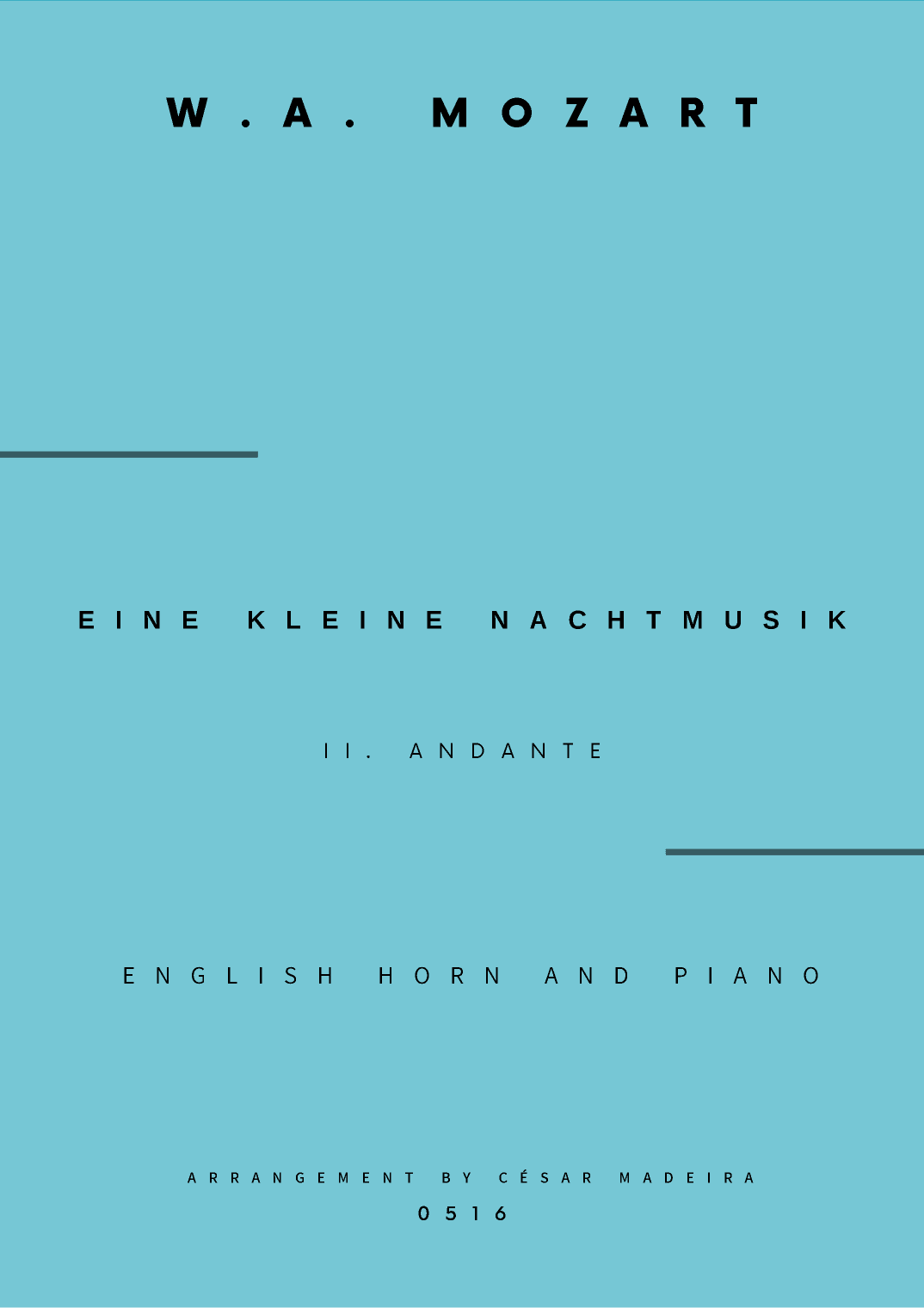 Eine Kleine Nachtmusik (2 mov.) - English Horn and Piano (Full Score and Parts) (arr. César Madeira)