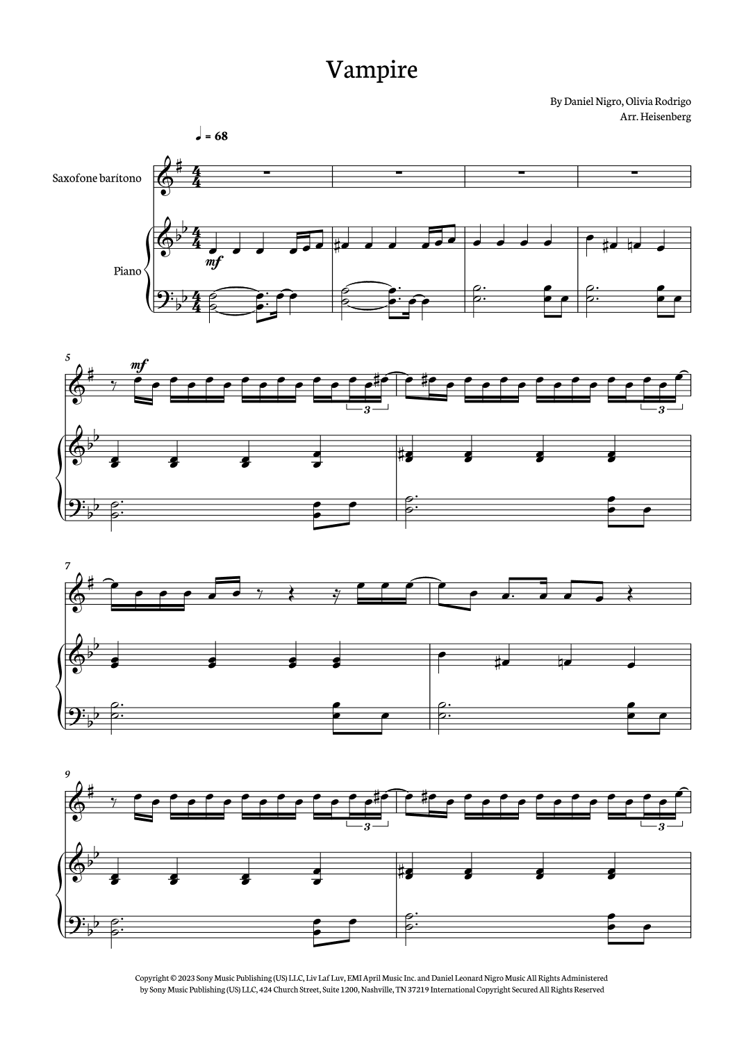 Vampire (arr. Heisenberg)