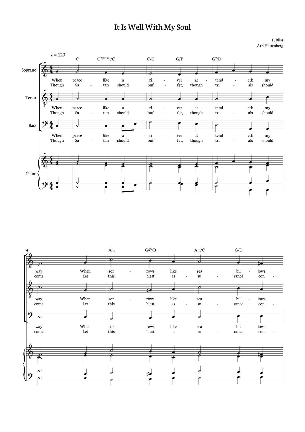 It Is Well With My Soul - STB (arr. Heisenberg)