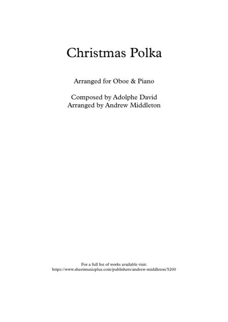 Christmas Polka arranged for Oboe and Piano (arr. Andrew Middleton)