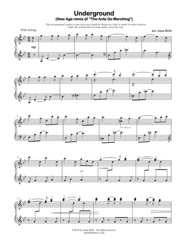 Underground (New Age remix of "The Ants Go Marching") - student version (arr. Anne Britt)