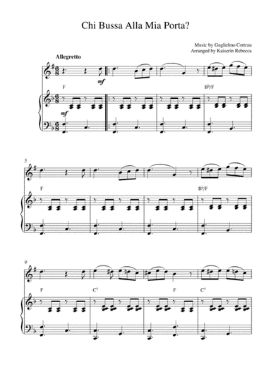 Chi Bussa Alla Mia Porta? (soprano sax solo and piano accompaniment) (arr. Kaiserin Rebecca)