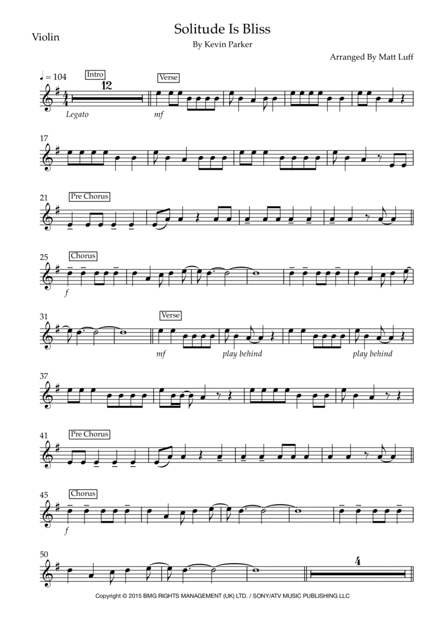 Solitude Is Bliss (arr. Matt Luff)