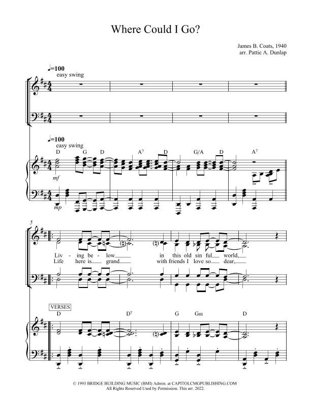 Where Could I Go (arr. Pattie A. Dunlap)