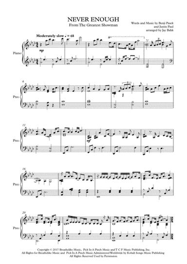 Never Enough (arr. Jay Bahk)