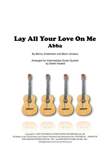 Lay All Your Love On Me (arr. Derek Hasted)