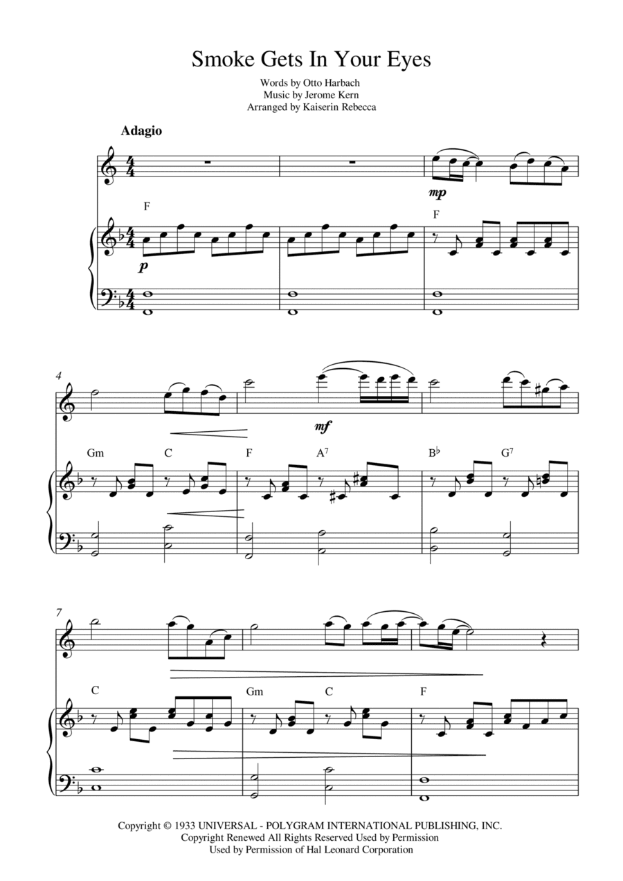 Smoke Gets In Your Eyes (arr. Kaiserin Rebecca)