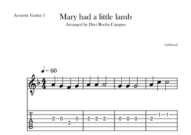 Mary had a little lamb (arr. Davi Rocha Campos)