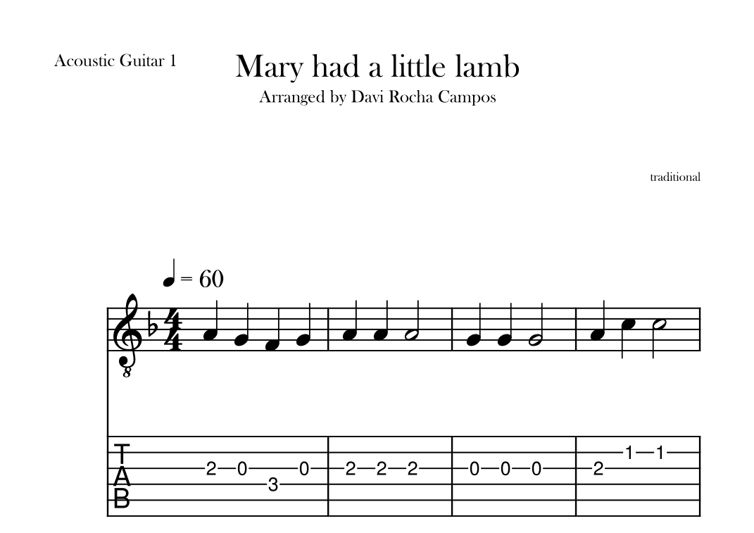 Mary had a little lamb (arr. Davi Rocha Campos)