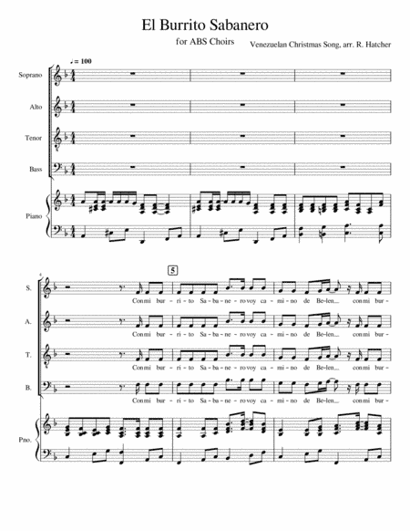 El Burrito Sabanero (mi Burrito Sabanero) (arr. Roland Hatcher)