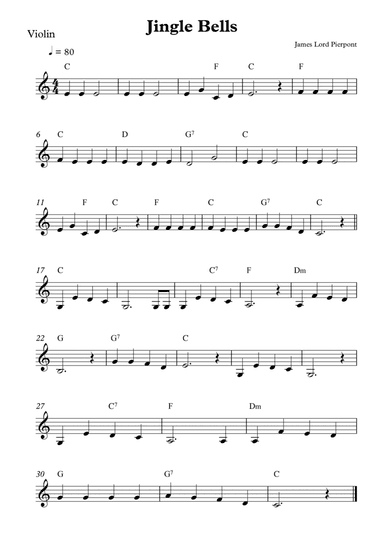 Jingle Bells - Violin Solo (arr. Wesley S. SIlva)