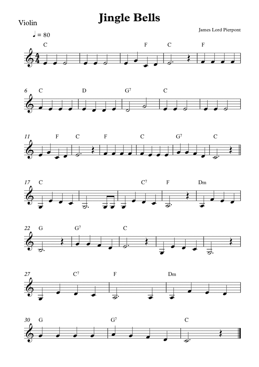 Jingle Bells - Violin Solo (arr. Wesley S. SIlva)