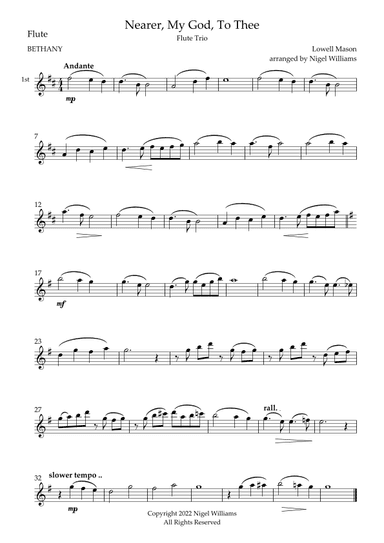 Nearer, My God, To Thee, Flute Trio (arr. Nigel Williams)