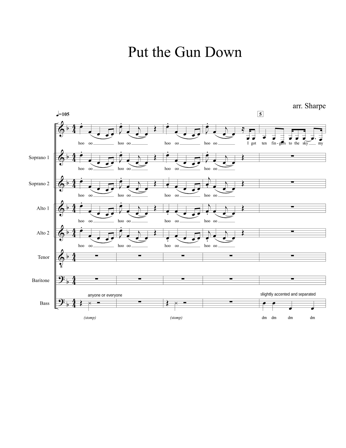 Put The Gun Down (arr. Bryan Sharpe)