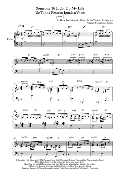 Someone To Light Up My Life (se Todos Fossem Iguais A Voce) (arr. Andrea Costa)