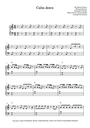 Calm Down (arr. Lkmusic)