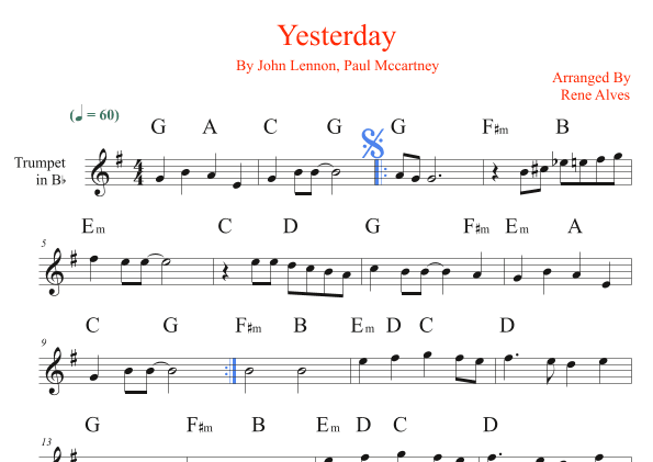 Yesterday (arr. Rene Alves)