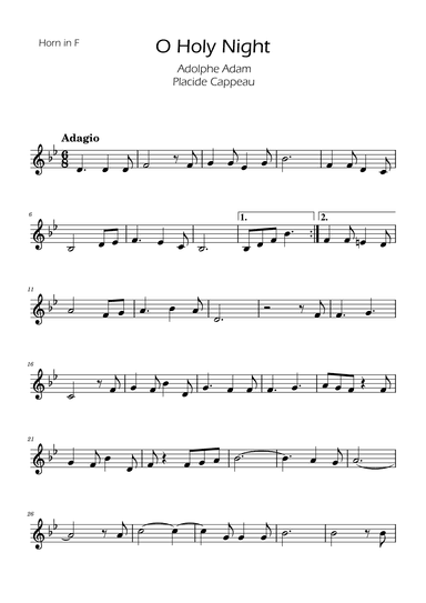 O Holy Night - French Horn Solo w/ Piano (arr. Ygor Nunes)