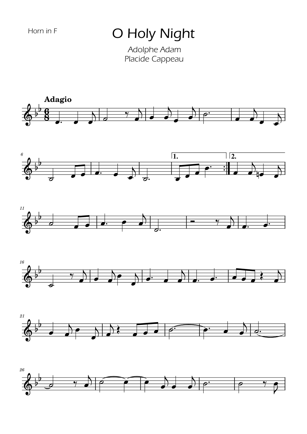 O Holy Night - French Horn Solo w/ Piano (arr. Ygor Nunes)