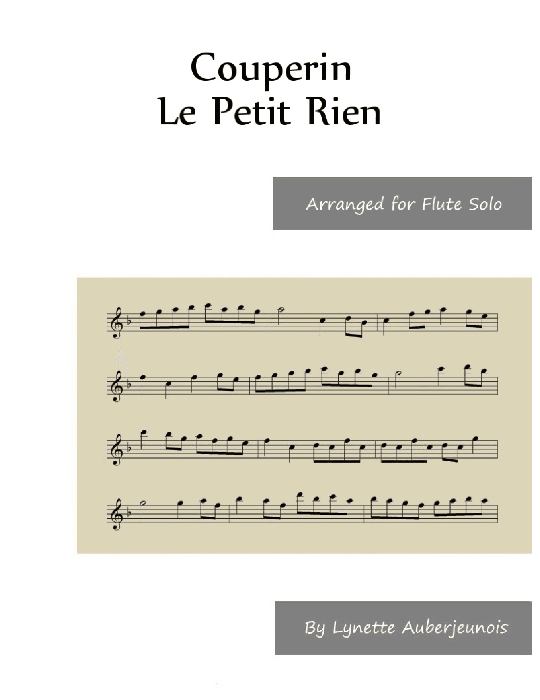 Le Petit Rien - Flute Solo (arr. Lynette Auberjeunois)