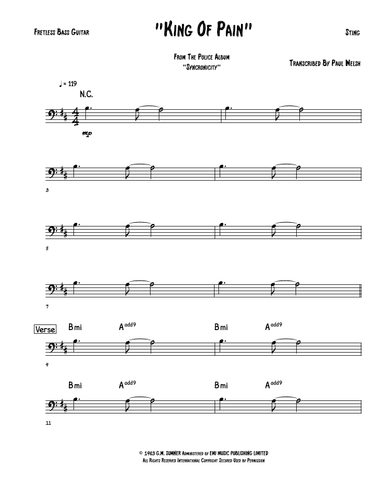 King Of Pain (arr. P Welsh)