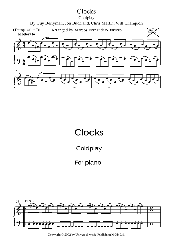 Clocks (arr. Marcos Fernandez-Barrero)
