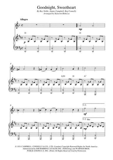 Goodnight Sweetheart (arr. Kaiserin Rebecca)