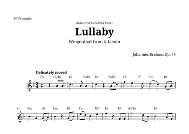 Wiegenlied (lullaby) by Brahms for Trumpet and Chords (arr. Langanho)