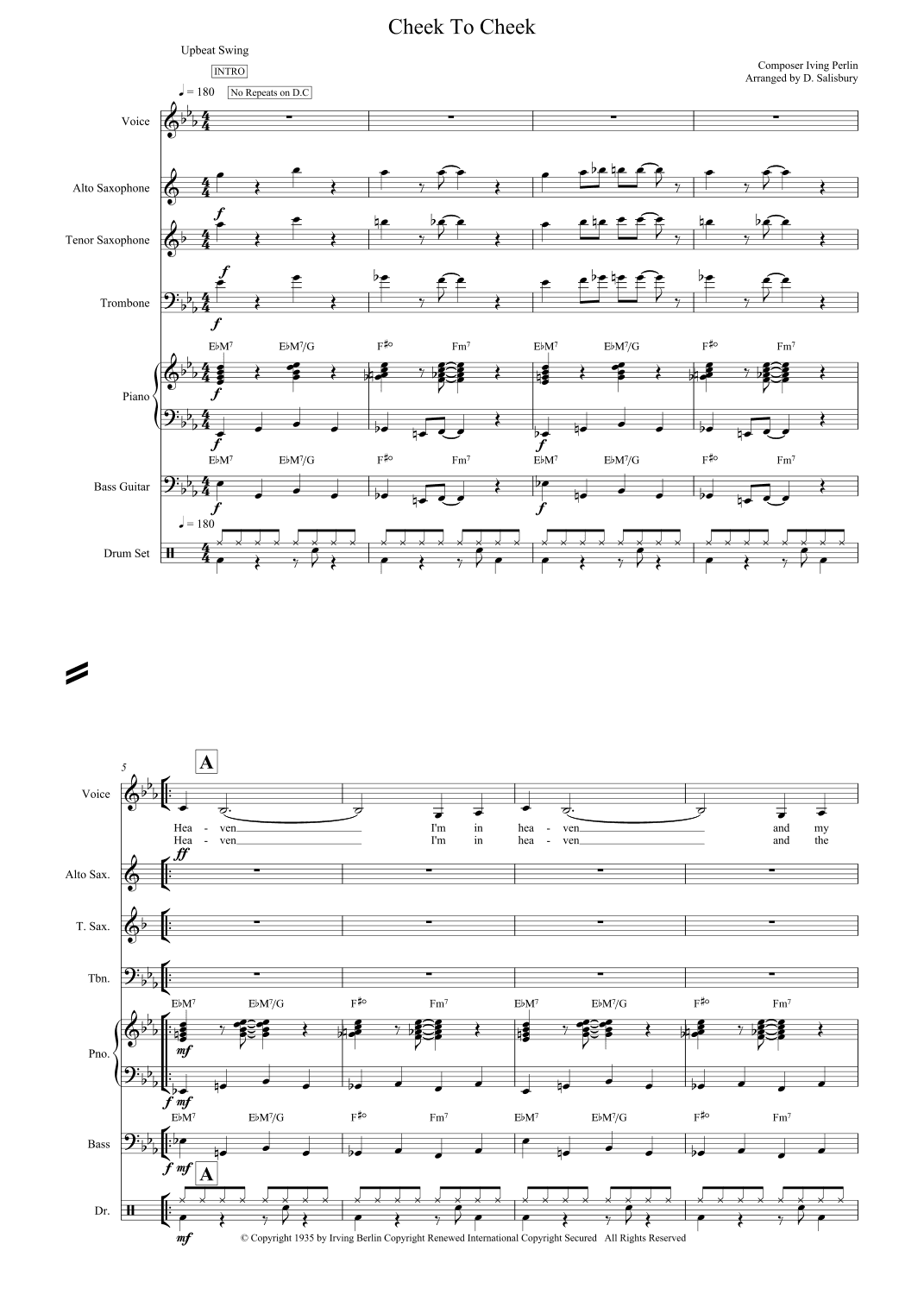 Cheek To Cheek (arr. Dr. David Salisbury)