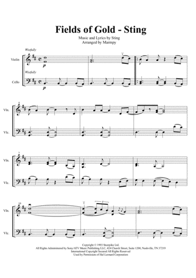 Fields Of Gold (arr. Marmpy)