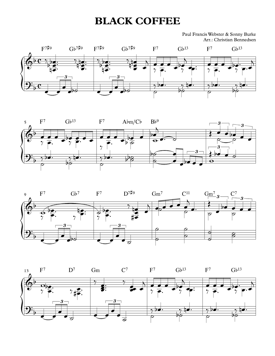 Black Coffee (arr. Christian Bennedsen)