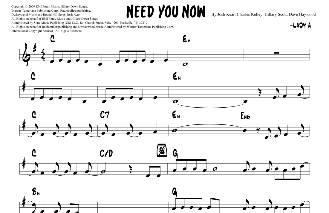 Need You Now (arr. Joseph Hasper)