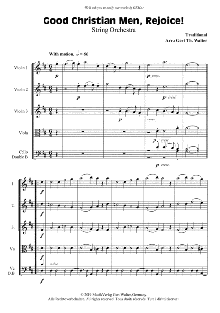 Good Christian Men, Rejoice! (arr. Gert Th. Walter)