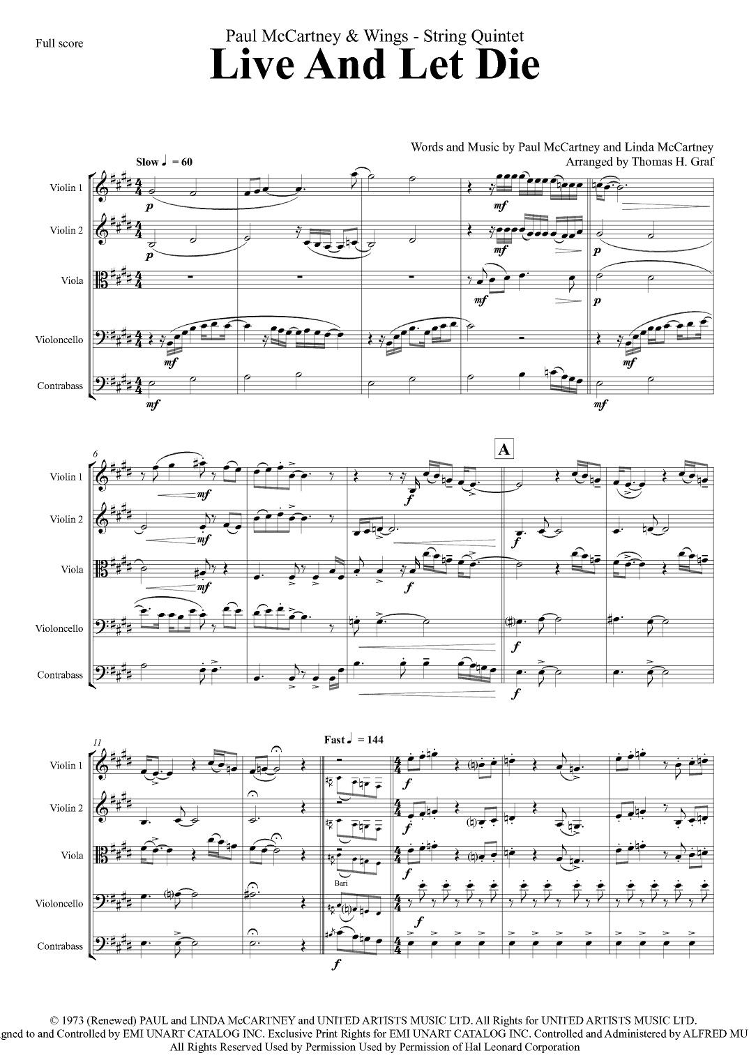 Live And Let Die (arr. Thomas Graf)