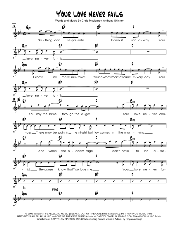 Your Love Never Fails (arr. Brian Kim)