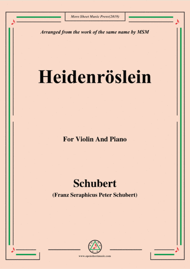 Schubert-Heidenröslein,for Flute and Piano (arr. MSM)