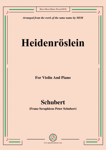 Schubert-Heidenröslein,for Flute and Piano (arr. MSM)