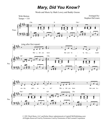 Mary, Did You Know? (arr. Stephen DeCesare)