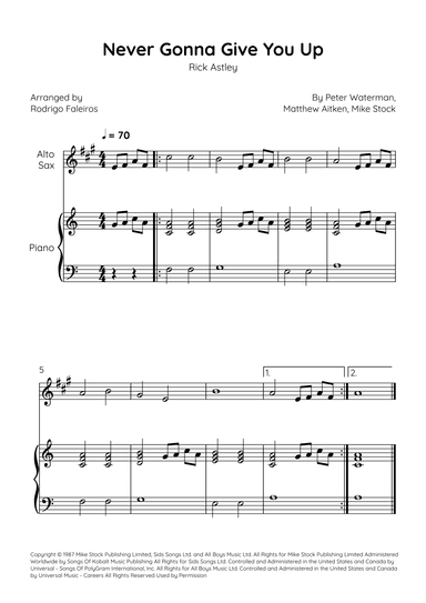 Never Gonna Give You Up (arr. Rodrigo Faleiros)