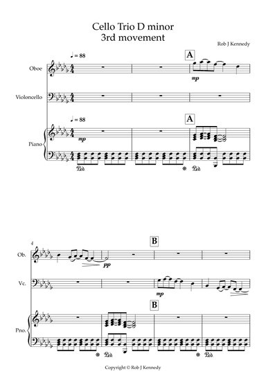 Trio for Oboe Cello and Piano Movement 3