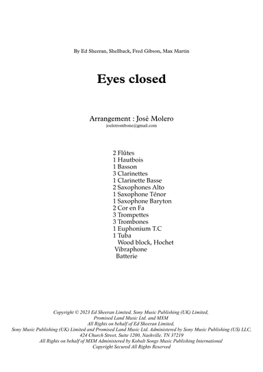 Eyes Closed (arr. Jose Molero Nevado)