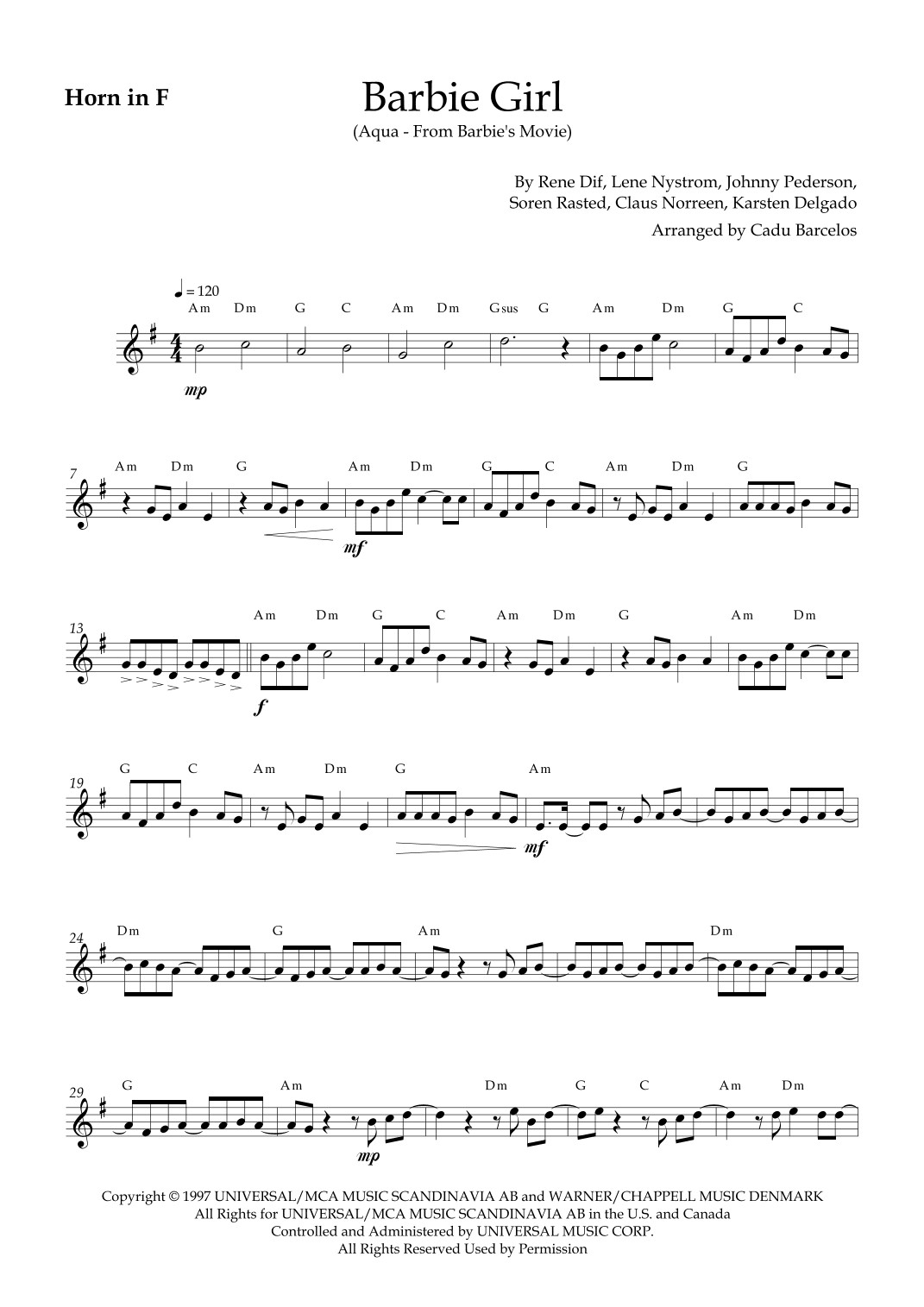 Barbie Girl (arr. Cadu Barcelos)