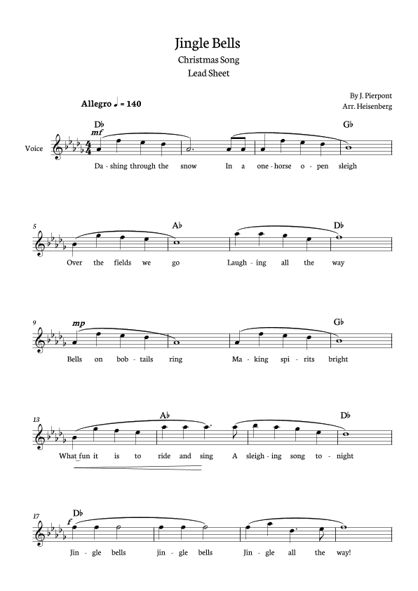 Jingle Bells (arr. Heisenberg)