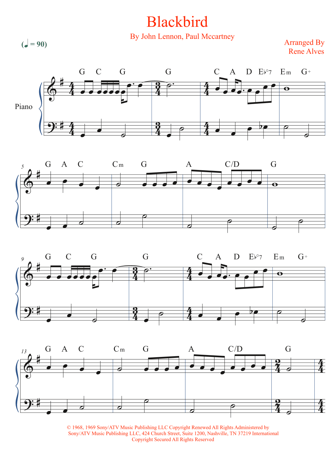 Blackbird (arr. Rene Alves)