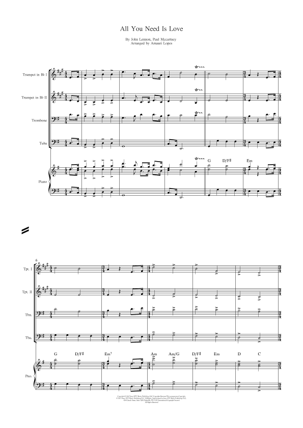All You Need Is Love (arr. Amauri Lopes)