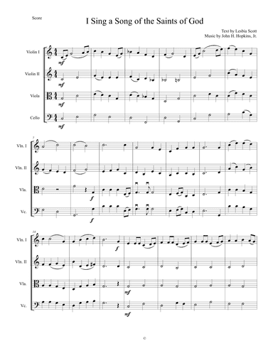 I Sing a Song of the Saints of God (arr. Cathie Lowmiller)