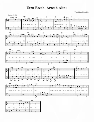 Utzu Etza and Artza Alinu for duet plus harmony part (arr. Be'eri Moalem)