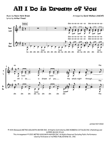 All I Do Is Dream Of You (arr. David Wallace (ASCAP))